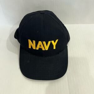 Vintage US Navy Snapback Hat Blue Adjustable Unisex Adults Casual